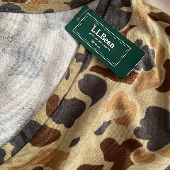 L.L. Bean Signature Women's Rangeley Cotton Tee, V-Neck, Camo Print - Picture 4 of 7